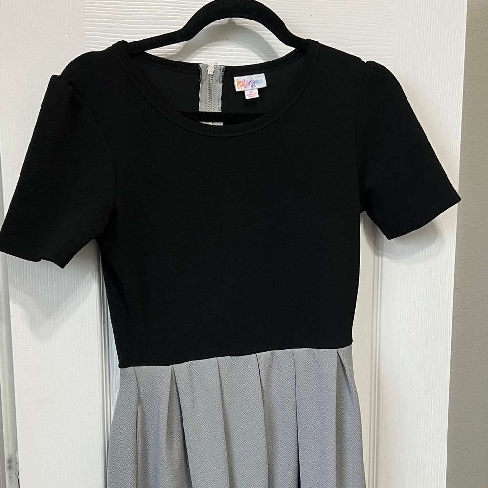 Black and Gray Womens' Pleated Dress
